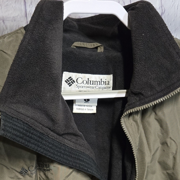 Men’s Columbia Falmouth Bomber Parka Jacket | Brown Fleece-Lined Heavy Coat (L) - Picture 3 of 9